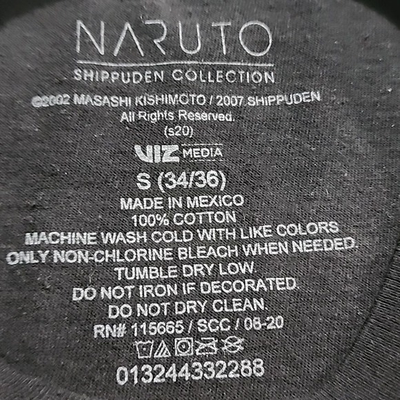 Naruto Shippuden Graphic T-Shirt Mens Small Uzumaki Anime Manga Black S - Picture 3 of 9